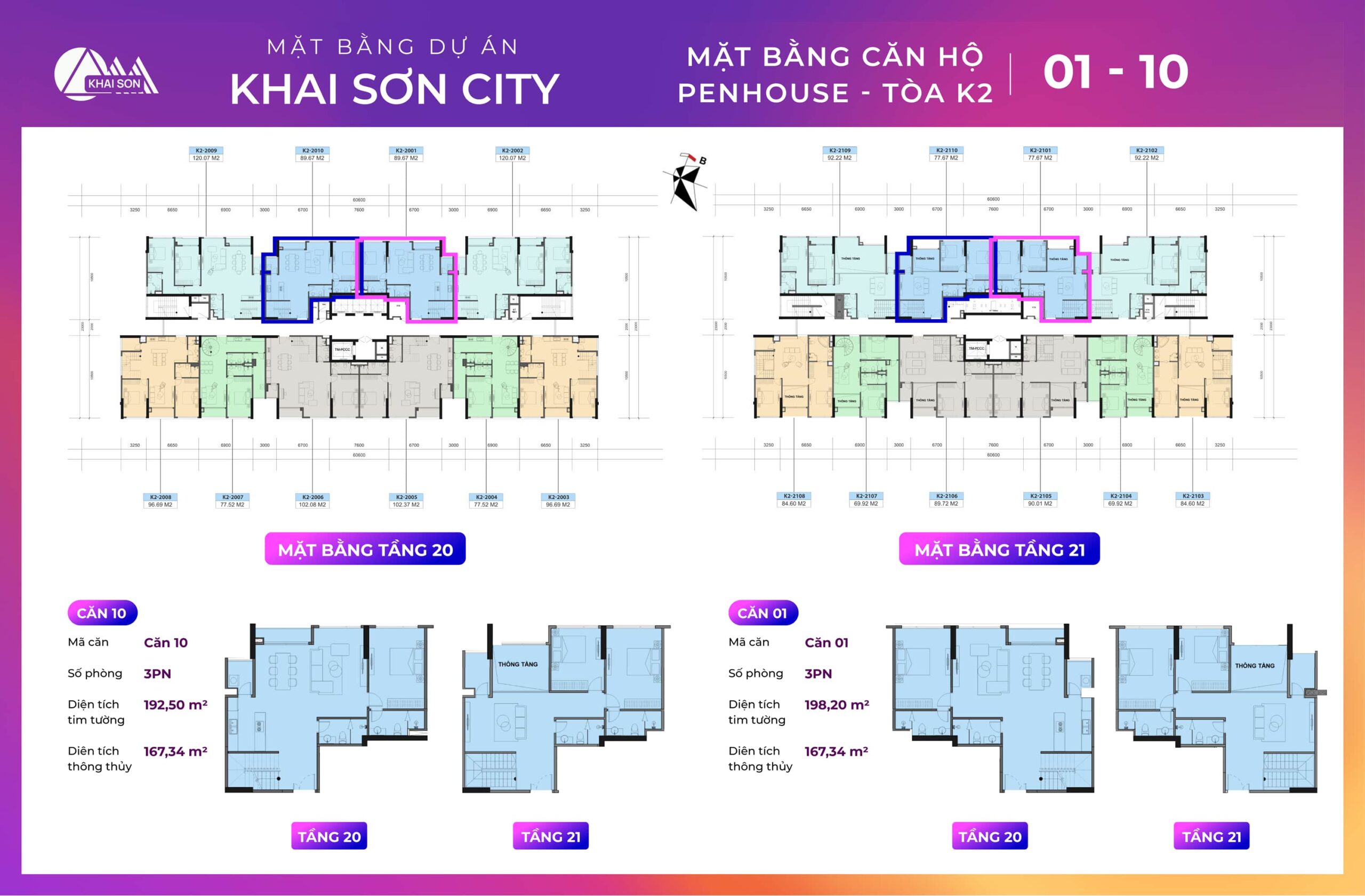thiết kê căn 1, 10 penthouse dự án khai sơn City