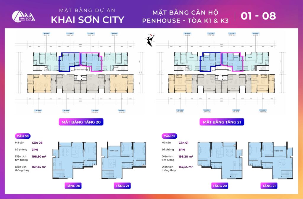 Thiết kế căn 1, 8 Penthouse Khai Sơn City