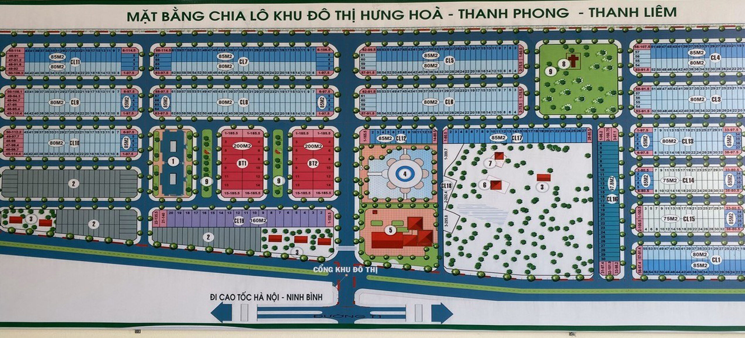 Mặt bằng tổng thể khu đô thị Hưng Hòa
