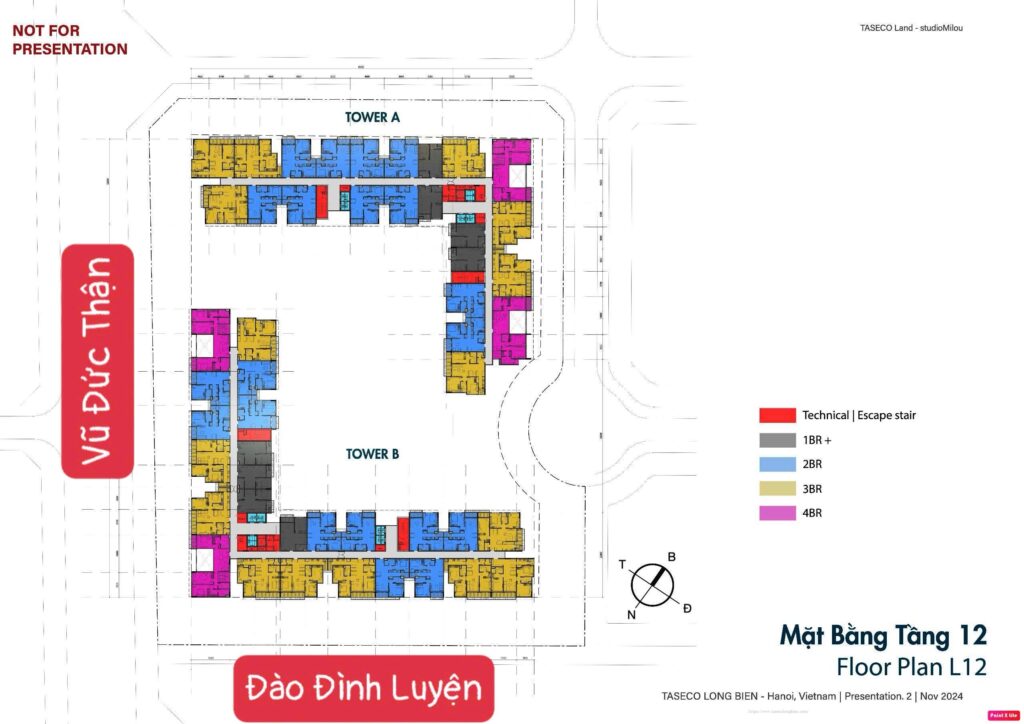 mặt bằng Taseco Long Biên