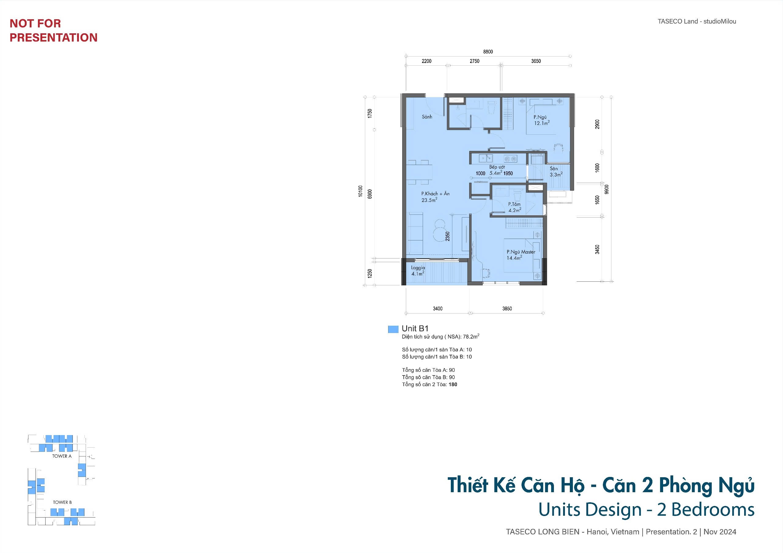 Thiết kế Căn hộ 2 phòng ngủ Taseco Long Biên
