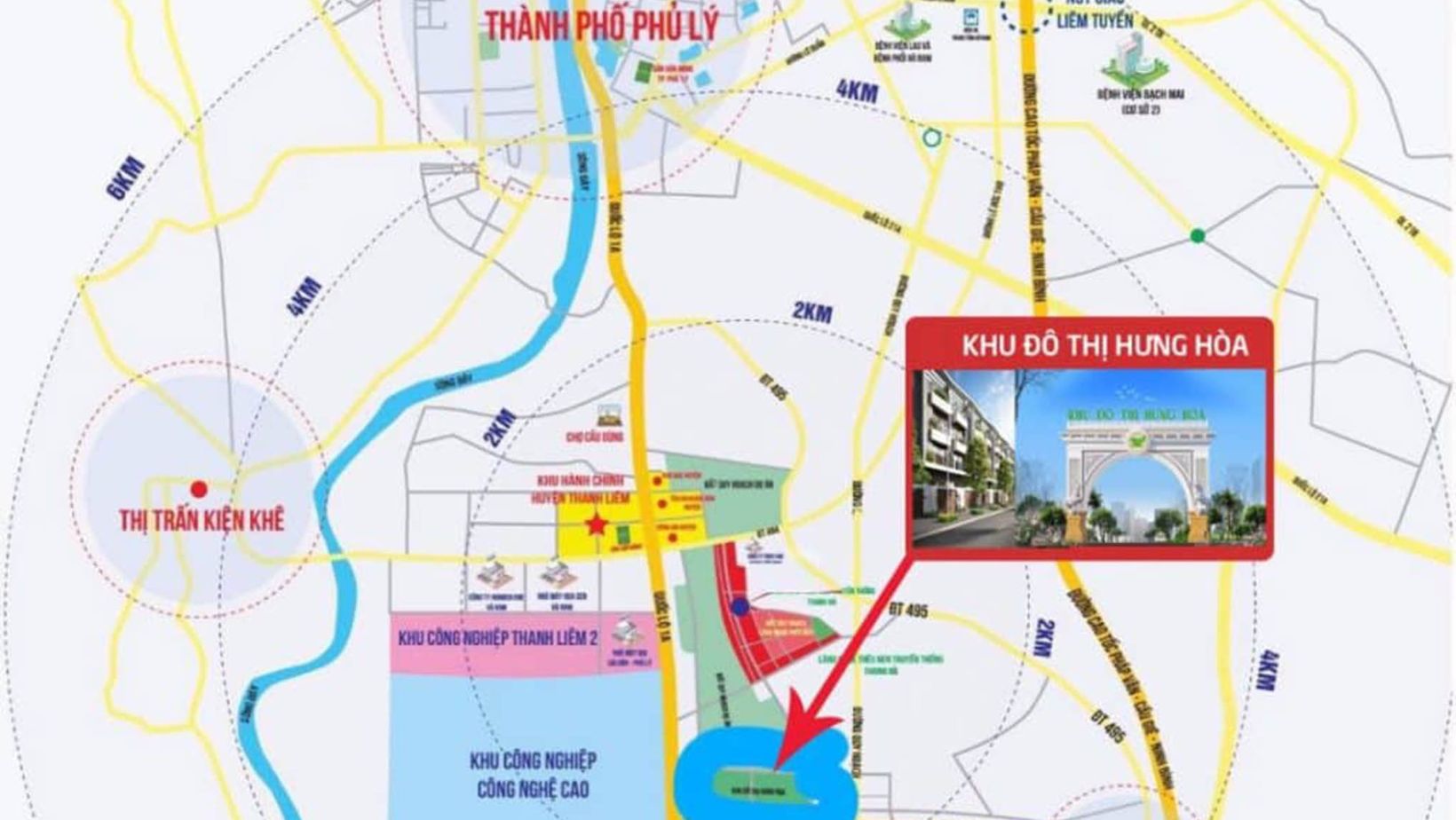 Vị trí của dự án Khu đô thị Hưng hòa