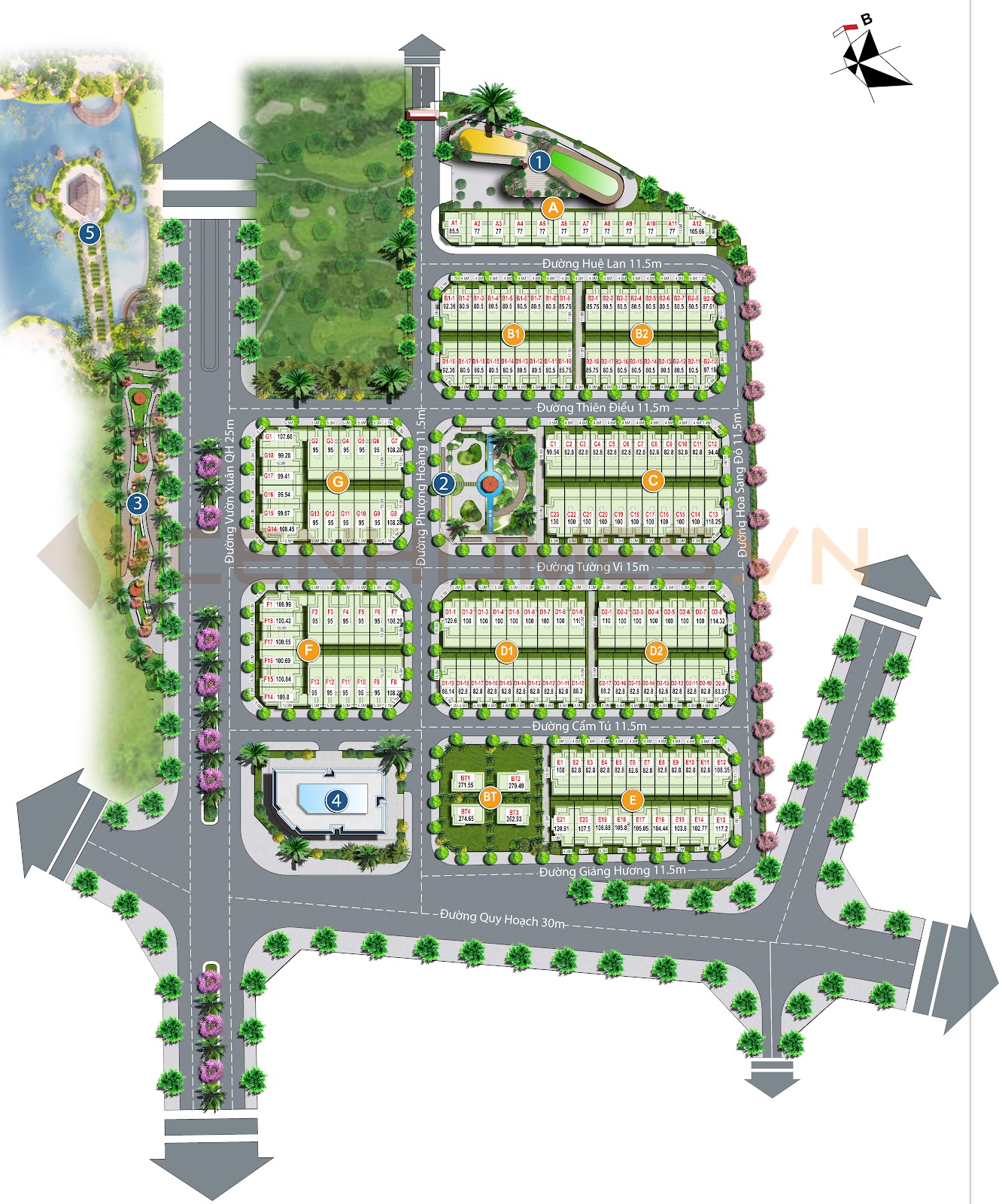 Mặt bằng dự án Green Litte Town