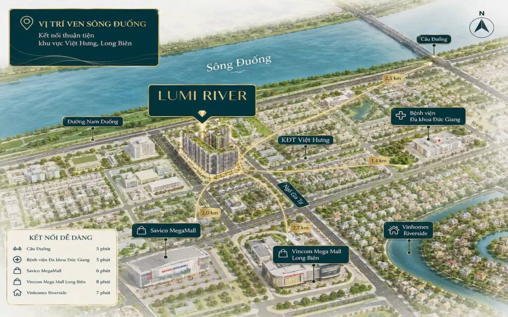 Vị trí lumi river việt hưng
